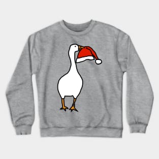 White Goose Steals Christmas Santa Hat Crewneck Sweatshirt